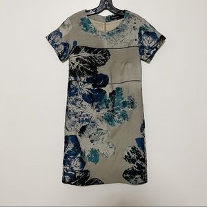 Piazza Sempione Floral Printed Dress Grey Blue Sz 40 / S
